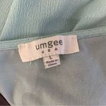 Umgee  USA Boho Chic Beaded Embroidered Tunic Top Aqua Blue Flowy Tank Large Photo 4