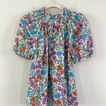 Roller Rabbit Ainsley Bloomst Floral Smock Puff Sleeve Silk Blend Blouse Photo 1