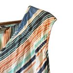 Natural Reflections Natural Life Striped Sleeveless Top Blue Orange V Neck Casual Photo 1