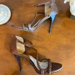 Michael Kors Brown Braided Leather Strappy Heels Sandals Size 10M Photo 0