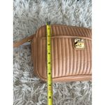 Isaac Mizrahi Quilted Camera Bag Tan Leather Crossbody Tassel Gold Lock NWT Photo 6