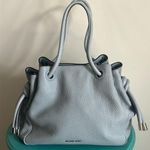 Michael Kors  Large Pebbled Leather Dalia Dusty Blue Tote Shoulder Bag Photo 9