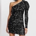 EXPRESS NEW!  One sleeve black sequin cocktail dress mini Photo 0