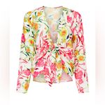 Milly  Nalia Tie Top white multi color floral girly size medium Photo 1