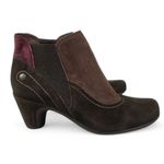 Earthies‎ Genoa Suede Ankle Booties Brown Burgundy Size 7.5 Comfort Heel Photo 0