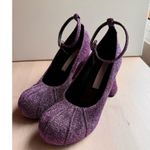 Stella McCartney purple Groove Shimmer Dressy Ankle Strap size 36.5/US 6.5 Photo 4