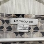 Liz Claiborne Career Women’s Geometric Top Blouse XL Cowl Neck Cap Sleeve Size M Photo 1