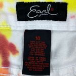 Earl Jean Tie Dye Raw Hem Jean Shorts White Orange 10‎ Photo 5