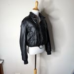 BLANK NYC Black Faux Leather Quilted Puffer Jacket Photo 2