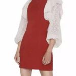 ZARA Overall Mini Dress Peekaboo Back Top Stitching Orange Small Photo 1