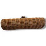 Michael Kors  Vanilla Santorini Clutch - Wicker, Ivory Leather, Golden Hardware Photo 8