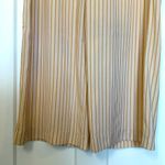 Michael Kors Buffalo Stripe Wide Leg Lounge Pants Tan/White Size L NWT Photo 3