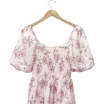Baltic Born  Sonnet Blush Floral Midi Dress Puff Sleeve Smocked Back Size Small Photo 7