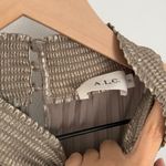 A.L.C. 10 Renzo Pleated Metallic Halter Dress Antique Gold Photo 7