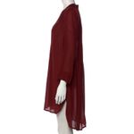 Isabel Marant  Maroon Red Burgundy Long Sleeve V-Neck Split Hem Tunic Dress sz M Photo 1