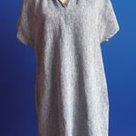 Lands' End  Blue Linen Dress Women's Size Medium 10 12 US Pockets Lightweight Photo 0