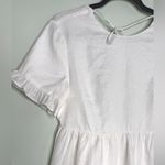By Egreis White Baby Doll Top Size Medium Scoop Neck Square Cutout Back NWT Photo 5