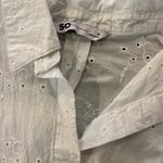 SO  White Eyelet Button Down Shirt Photo 1