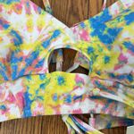 Jessica Simpson Tie-Dyed Cropped Keyhole Cami Bikini Top size L NWT Photo 4