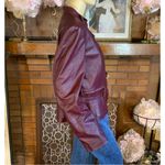 White House | Black Market  BURGUNDY GENUINE LEATHER PEPLUM JACKET (XL) Photo 4