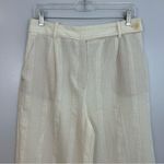 ZARA NWT  Cream Lightweight Straight Leg Striped Casual Trouser Pants Medium Photo 1