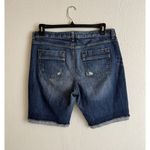 Apt. 9  Womens Jean Shorts Bermuda Size 14 Blue Denim Distressed Stretch Cuffed Photo 1