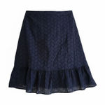 Draper James  Navy Blue RSVP Eyelet Ruffle Skirt Size 8 Photo 0