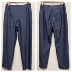 Oscar de la Renta Blue Wool Mohair Viscose Blend Lightweight High Rise Pant 8 Photo 1