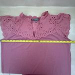 Daisy Fuentes  Pink Eyelet Flutter Sleeve Blouse Photo 6