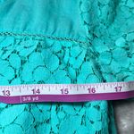Aéropostale Blouse Womens Medium Teal Lace Floral 3/4 Sleeve Bohemian Chic‎ Lace Blue Photo 7