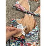 J. Crew scribble floral print cutout one piece swimsuit multi color O rings 12 White Photo 12