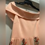 Gianni Bini Laura Peach Pink Floral Off the Shoulder Fit & Flare Midi Dress - S Photo 5