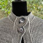 Peck & Peck Women's Grey Silk Blend Cape Front Sweater Size PM Photo 4