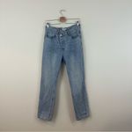 Princess Polly Holly Asymmetric Straight Leg Jeans Light Wash Size 8 Photo 1
