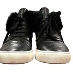 Vince NYACK LADIES BLACK HIGH TOP RABBIT FUR TRIMMED SNEAKERS 9 Photo 6