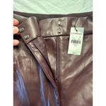 EXPRESS Womens Modern Straight High Rise Faux Leather Pants Sz 18S Purple Photo 3