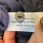 Marine layer  Blue Leopard Print Cropped Button Up Longsleeve Shirt Size Small Photo 3