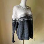 Irelandseye Wool Silk Sweater Gray Cream Fair Isle Knit Made in Ireland Medium Photo 6