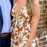 DREAM WEAVER PLUNGING NECK FLORAL MAXI DRESS (CREAM/MULTI) M Brown Size M Photo 2