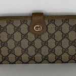 Gucci Vintage GG Logo Brown Wallet with Gold Emblem Photo 0