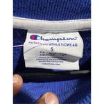 Champion KANSAS JAYHAWKS BLUE BLOCKED LONG SLEEVE CREW SWEATSHIRT cropped Small Photo 3