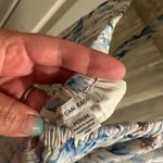 American Eagle WOMEN BLUE FLORAL FLUTTER SLEEVE SMOCKED MIDI DRESS Photo 4