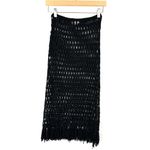 superdown Revolve  Black Crochet Midi Skirt Fringe Photo 9