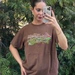 Brandy Melville Los Angeles Brown vintage retro style oversized graphic tee sz s Photo 1
