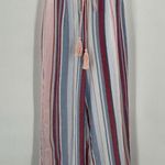 Anthropologie Bold Chevron Striped Halter Neck Cropped Wide Leg Tassel Jumpsuit Sleeveless Photo 3