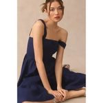 Reformation  Rowen Square Neck Smocked Linen Dress  Danube Blue Photo 13