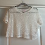 Pink Lily DUNE DREAMS IVORY METALLIC THREAD DETAIL OPEN KNIT SWEATER T-SHIRT Photo 2