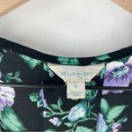 Belle Sky  Chiffon Floral Print Strappy V-Neck Long Sleeve‎ Faux Wrap Blouse L Photo 1