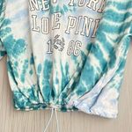 PINK - Victoria's Secret MVictoria's Secret Pink Women's Blue Green White Tie Dye Cinched Crop Top Photo 2