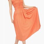 Blue pepper Shirred Maxi Dress Cantaloupe orange NWT Size M Photo 2